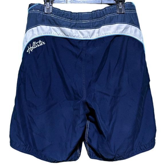 Hollister Men's Swim Trunks Board Shorts Navy Blue White Size Medium - Picture 2 of 4